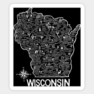 Wisconsin Map Sticker